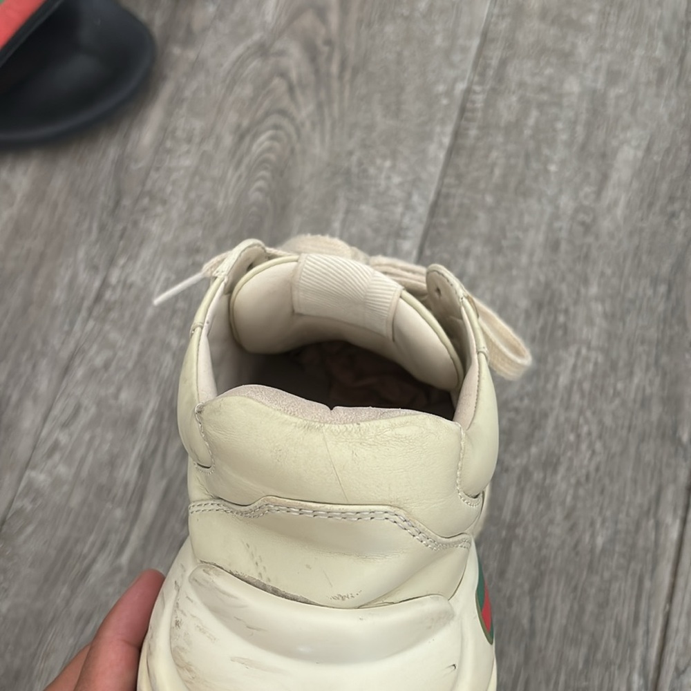 Used Gucci Cream Sneakers Rhython shoes size 8.5 US - Picture 12 of 16